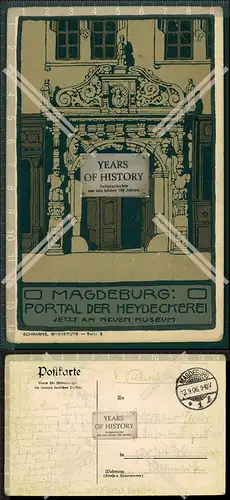 Orig. AK Magdeburg Heideckerei Heydeckerei oder Zum Tempel jetzt am neuen Museu