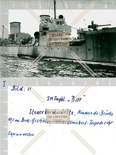 Foto S.M. Torpedoboot B111 Kriegsschiff Kaiserliche Marine 1916