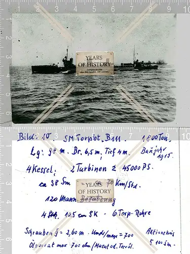 Foto S.M. Torpedoboot B111 Kriegsschiff Kaiserliche Marine 1916
