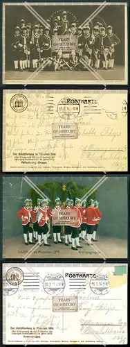 Orig. AK 2x Schäfflertanz München 1914 Reifschwung-Gruppe u. Kronengruppe 191
