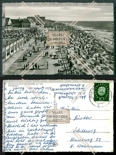 Orig. Foto AK Westerland auf Sylt Promenade