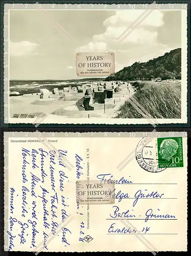 Orig. Foto AK Hohwacht Ostsee Strand Strandkörbe Dünen