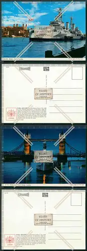 AK 2x Kriegsschiff H.M.S. Belfast London England 