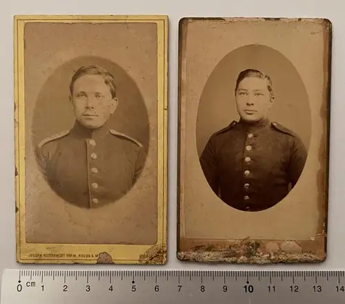 2x CDV Foto Portrait Soldat in Uniform um 1895