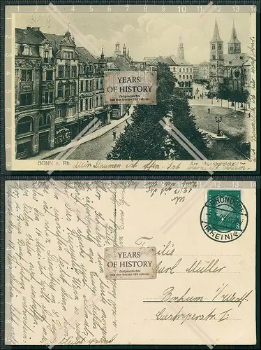 AK Bonn am Rhein Münsterplatz Geschäfte Reklame Werbung 1929 gelaufen