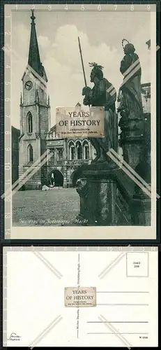 Orig. AK Trutnov Trautenau 1939 Sudetengau Nordböhmen Kirche Markt