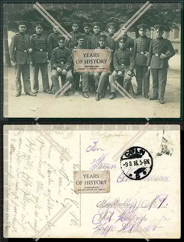 Orig. Foto 1.WK Weltkrieg Köln Gruppe Soldaten Feldpost gelaufen