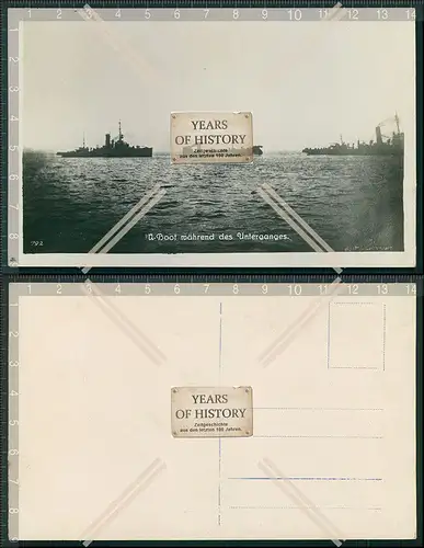 Foto AK 1.WK U-Boot Unterseeboot während des Untergangs deutsche Kriegsmarine 