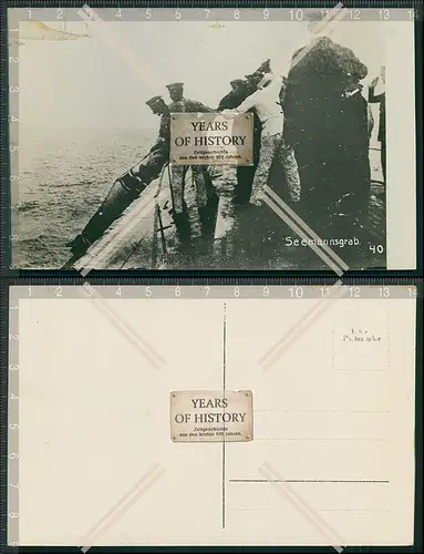 Foto AK 1.WK deutsches Kriegsschiff Seemannsgrab kaiserliche Marine 1916
