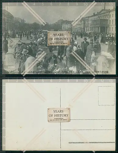 Foto AK 1.WK Helsingfors Helsinki Leben und Treiben nach der Besetzung 1917