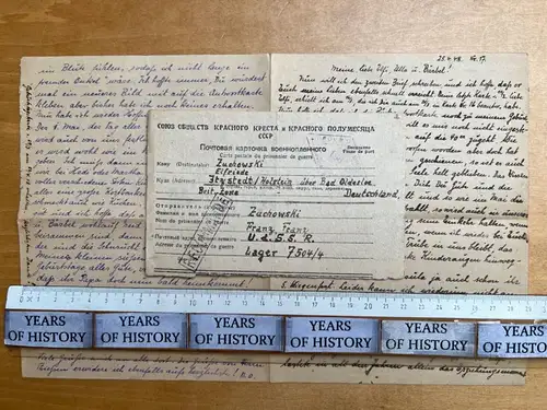 Gefangenenpost DRK Brief POW UDSSR Moskau n. Itzstedt Oldesloe Fam Zuchowski B20