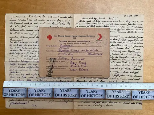 Gefangenenpost DRK Brief POW UDSSR Moskau n. Itzstedt Oldesloe Fam Zuchowski B19