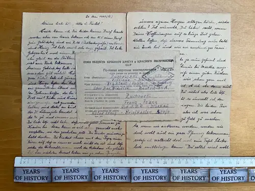 Gefangenenpost DRK Brief POW UDSSR Moskau n. Itzstedt Oldesloe Fam Zuchowski B17