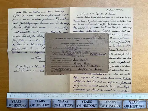 Gefangenenpost DRK Brief POW UDSSR Moskau n. Itzstedt Oldesloe Fam Zuchowski B16