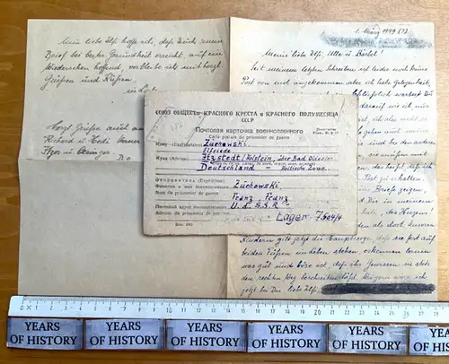 Gefangenenpost DRK Brief POW UDSSR Moskau n. Itzstedt Oldesloe Fam Zuchowski B15