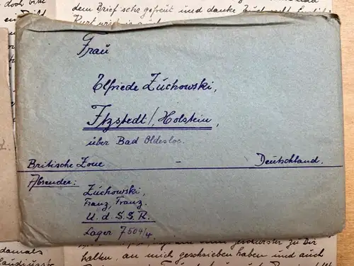 Gefangenenpost DRK Brief POW UDSSR Moskau n. Itzstedt Oldesloe Fam Zuchowski B10
