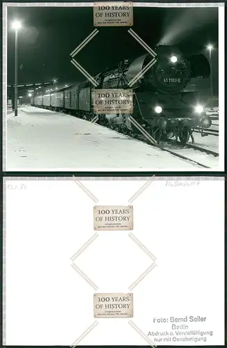 Orig.  altes DDR Pressefoto 24x18cm Lokomotive 41 1103-5 Zug Bahn Bahnhof