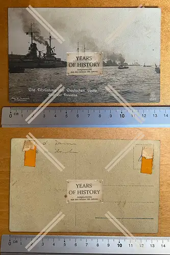 Foto AK 1. WK Kriegsschiffe die Abrüstung der deutschen Flotte klar zur Ausrei