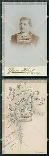 CDV Foto Junger Mann Herren Portrait Atelier Kopp Stade bei Hamburg um 1895 