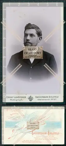 CDV Foto Junger Mann Spitzbart Bielefeld Gadderbaum um 1895