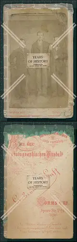 CDV Foto rei junge Männer Atelier Huff Worms am Rhein um 1880