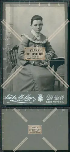 CDV Foto feine Dame mit Brosche Düsseldorf um 1895
