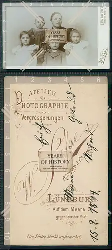 CDV Foto Mutter mit vier Kinder Jungs Mädchen Lüneburg Niedersachsen 1899