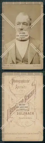 CDV Foto Herren Portrait Spitzbart Sulzbach bei Saarbrücken um 1895