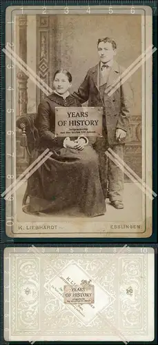 CDV Foto Ehepaar um 1880 Esslingen bei Stuttgart