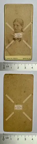 CDV Foto klein 8x4 cm Breslau Schlesien Mädchen Portrait Atelier Walsleben um 