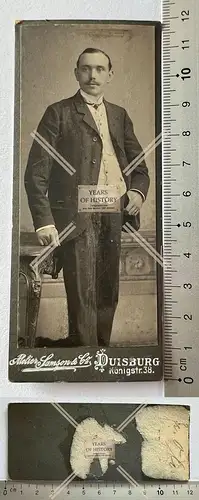 CDV Foto feiner Herr im Anzug Atelier Samson Duisburg um 1905