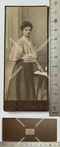 CDV Foto feine Dame Atelier Grell Breslau Schlesien um 1905