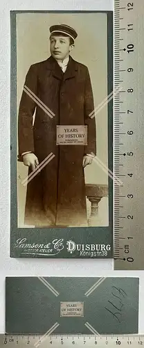 CDV Foto Junger Mann mit Mütze Samson Duisburg um 1905