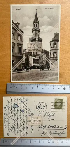 AK Opole Oppeln Schlesien am Rathaus 1932 gelaufen
