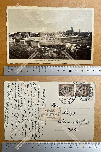 AK Opole Oppeln Schlesien Adolf Hitler Brücke 1934 gelaufen