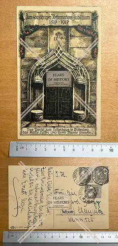 AK Lutherstadt Wittenberg Radeburg 1917 gel. Portal z. Lutherhaus 400jähriges