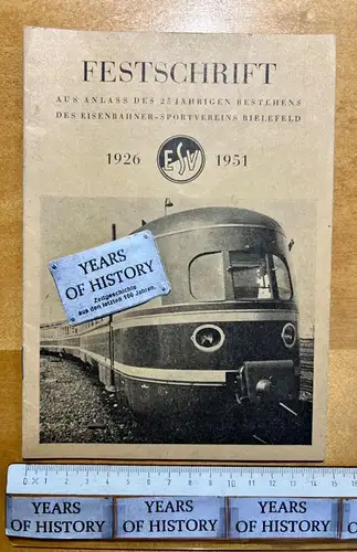 Festschrift zum 25 jährigen des Eisenbahner Sportvereins ESV Bielefeld 1926-1951