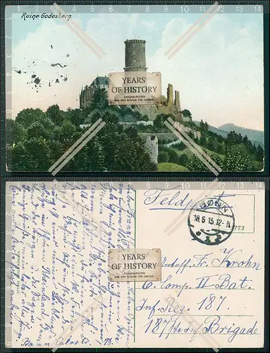 AK Ruine Godesberg 1915 Feldpost Bonn gelaufen
