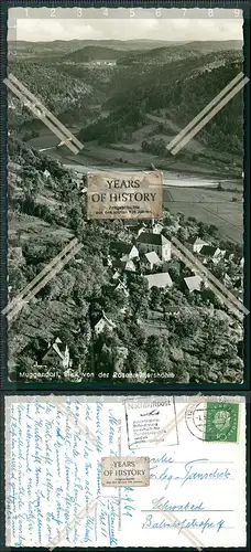 Foto AK Muggendorf Rosenmüllerhöhle Wiesenttal Luftbild Karte gelaufen kreis 