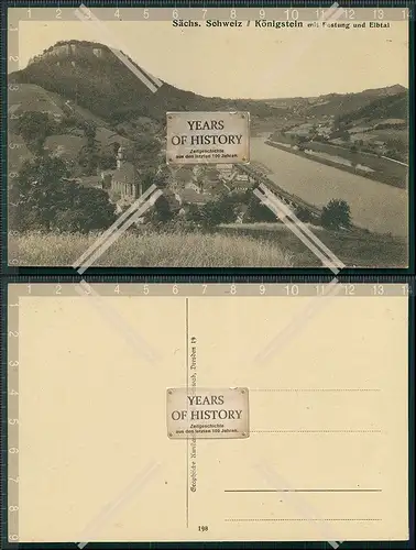 AK Sächsische Schweiz Königstein mit Festung und Elbtal 1933