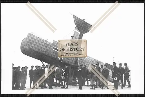 Foto Wasserflugzeug Bruchlandung am Strand 1407 ? deutsches Flugboot des Ersten