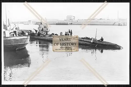 Foto Unterseeboot U-Boot U ? in Ostende 1916 Kaiserliche Marine 1. WK