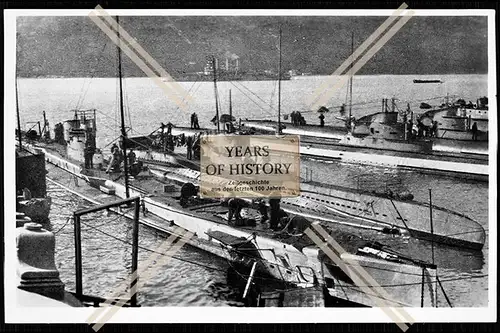 Foto Unterseeboot U-Boote im Hafen 1914-18 Kaiserliche Marine 1. WK