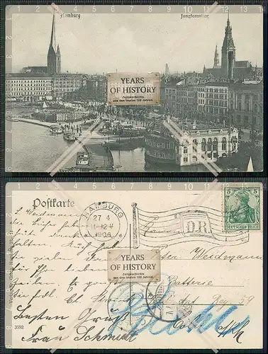 AK Hamburg Jungfernstieg 1906 gelaufen