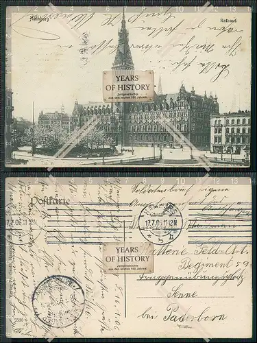 AK Hamburg Rathaus 1905 gelaufen