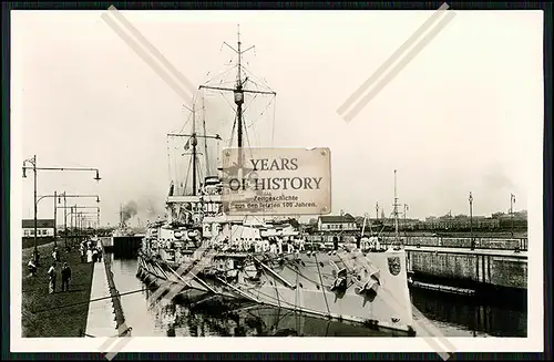 Foto SMS Nassau Großlinienschiff Schlachtschiff Kaiserliche Marine Werft Wilhe