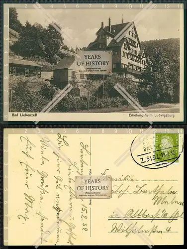 AK Bad Liebenzell Erholungsheim Ludwigsburg Bahnpost 1932 gelaufen