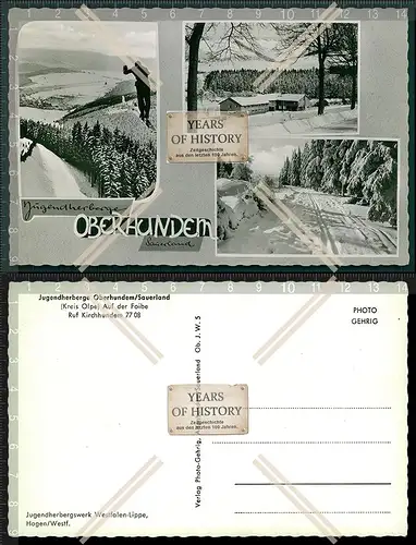 Foto AK Oberhundem Kirchhundem Sauerland Olpe Jugendherberge auf der Foibe Wint