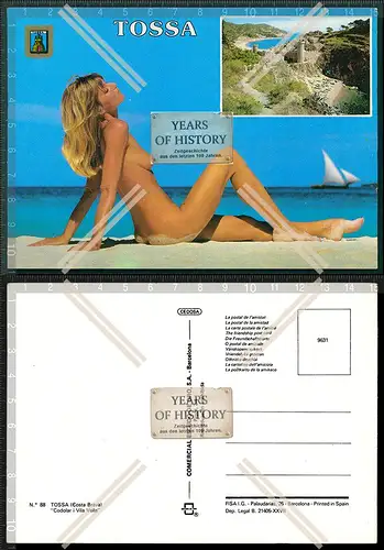 AK Tosca Costa Brava junge Dame am Strand Naked nude 1970 N 88