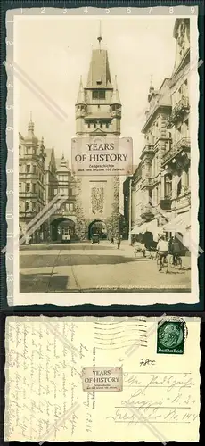 Orig. Foto AK Freiburg im Breisgau Martinstor 1936 gelaufen